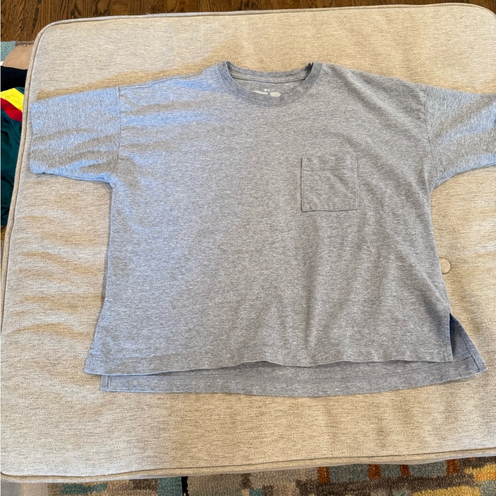 Muji Heather Gray Knit Top Cropped size M/L